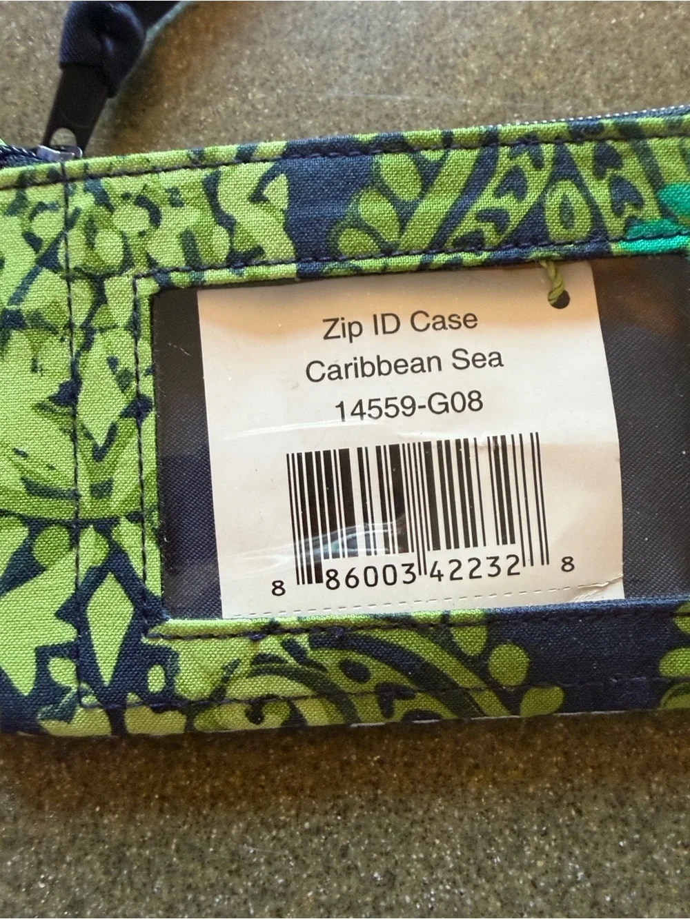 Vera Bradley Caribbean Sea Zippered Coin Purse Paisley Pouch Keyring 4.75” x 3”